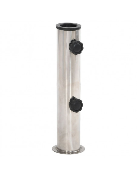 Base per Ombrellone per Palo da Ø38/48 mm Argento Acciaio Inox