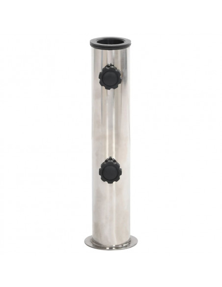 Base per Ombrellone per Palo da Ø38/48 mm Argento Acciaio Inox
