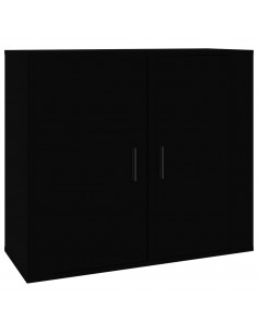 Credenze 3 pz Nere in Legno Multistrato