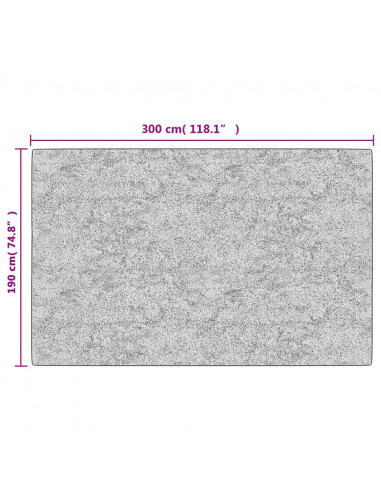 Tappeto Lavabile 190x300 cm Grigio Antiscivolo