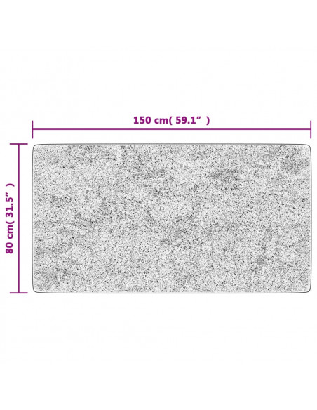 Tappeto Lavabile 80x150 cm Nero e Bianco Antiscivolo