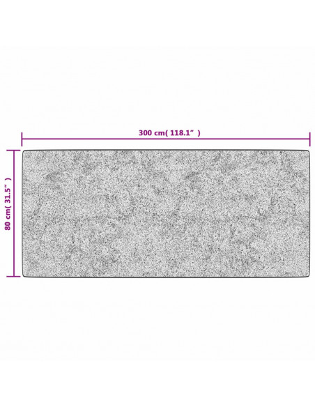 Tappeto Lavabile 80x300 cm Nero e Bianco Antiscivolo