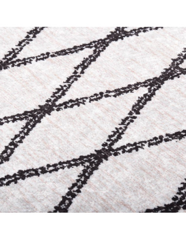 Tappeto Lavabile 160x230 cm Nero e Bianco Antiscivolo