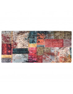 Tappeto Lavabile Patchwork 80x300 cm Multicolore Antiscivolo