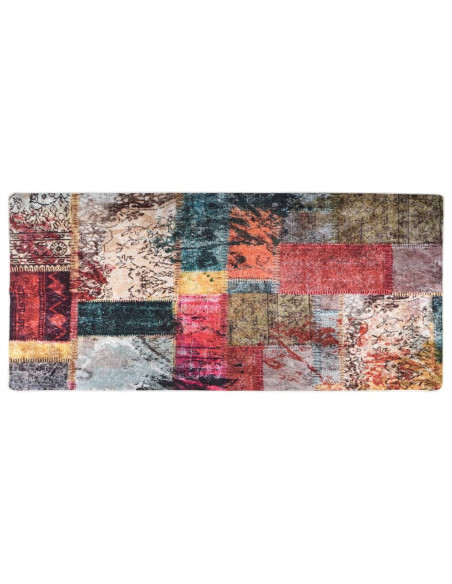 Tappeto Lavabile Patchwork 80x300 cm Multicolore Antiscivolo