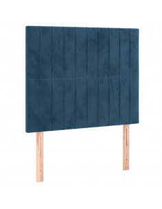 Giroletto a Molle con Materasso Blu Scuro 80x200 cm in Velluto