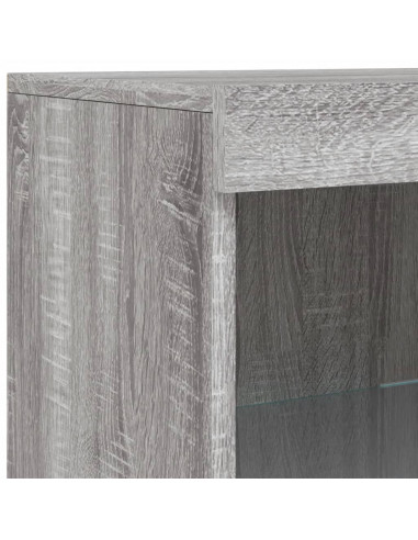 Credenza con Luci LED Grigio Sonoma 41x37x100 cm