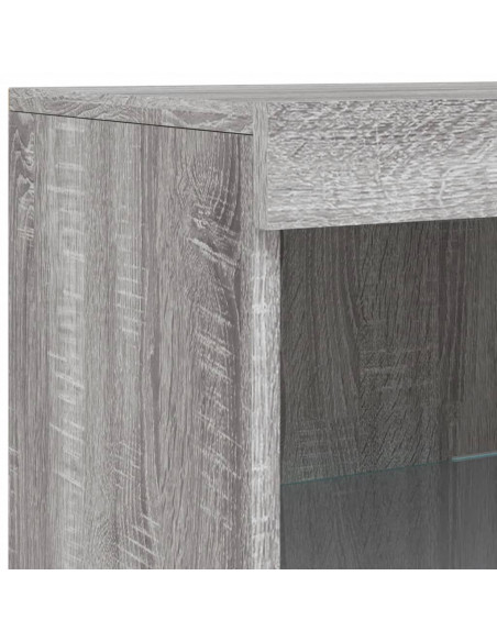 Credenza con Luci LED Grigio Sonoma 41x37x100 cm