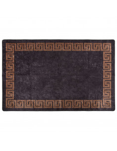 Tappeto Lavabile 80x150 cm Nero e Oro Antiscivolo