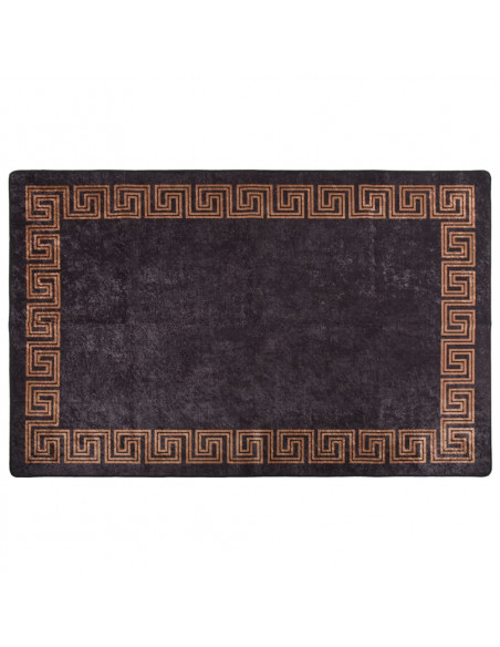 Tappeto Lavabile 80x150 cm Nero e Oro Antiscivolo