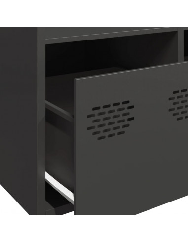 Credenza Nera 101,5x39x103,5 cm in Acciaio