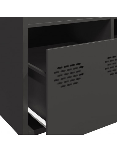 Credenza Nera 68x39x103,5 cm in Acciaio