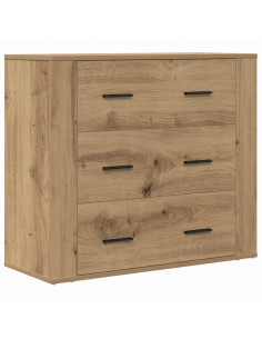 Credenza Rovere Artigianale 80x33x70 cm in Legno Multistrato 2