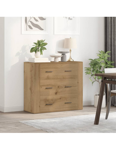 Credenza Rovere Artigianale 80x33x70 cm in Legno Multistrato