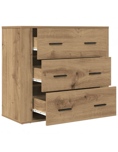 Credenza Rovere Artigianale 80x33x70 cm in Legno Multistrato