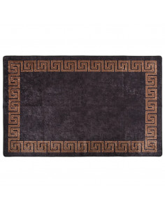Tappeto Lavabile 160x230 cm Nero e Oro Antiscivolo