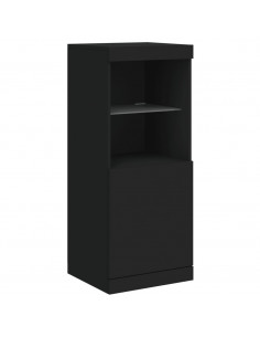 Credenze con Luci LED 3 pz Nere in Legno Multistrato 2
