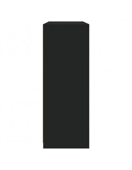 Credenze con Luci LED 3 pz Nere in Legno Multistrato