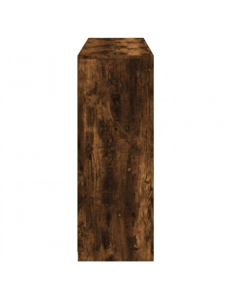 Credenze con Luci LED 3 pz Rovere Fumo in Legno Multistrato