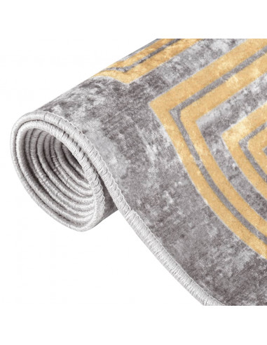 Tappeto Lavabile 80x150 cm Grigio Antiscivolo