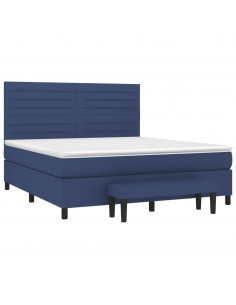 Giroletto a Molle con Materasso Blu 160x200 cm in Tessuto 2