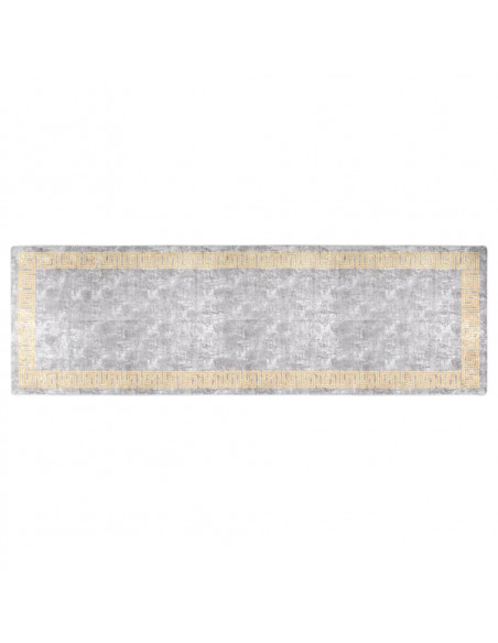 Tappeto Lavabile 80x300 cm Grigio Antiscivolo