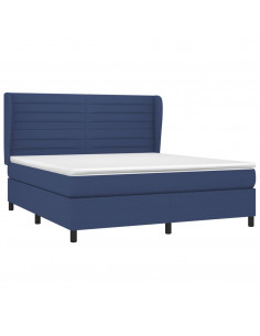 Giroletto a Molle con Materasso Blu 160x200 cm in Tessuto 2
