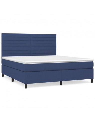 Giroletto a Molle con Materasso Blu 160x200 cm in Tessuto