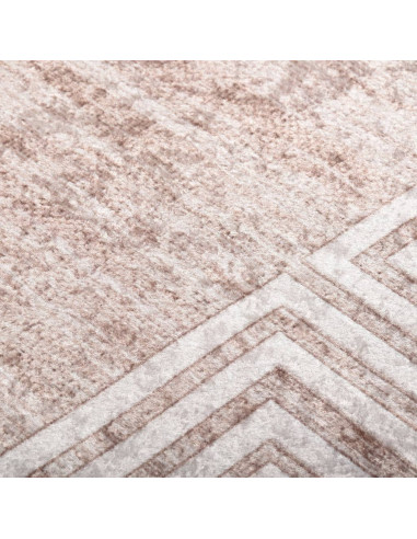 Tappeto Lavabile 80x150 cm Beige Antiscivolo