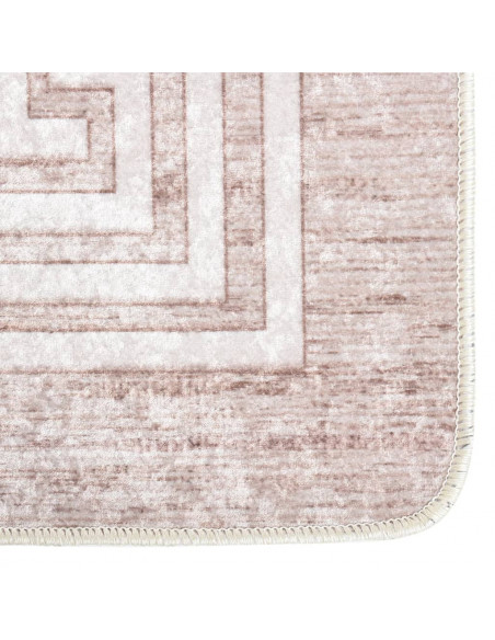 Tappeto Lavabile 80x150 cm Beige Antiscivolo