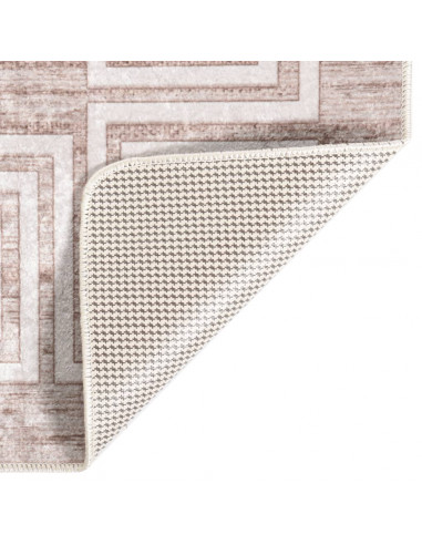 Tappeto Lavabile 80x150 cm Beige Antiscivolo