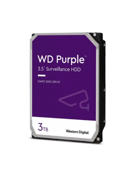 HD WD SATA3 3TB 3.5" PURPLE INTELLIPOWER 64mb cache 24x7 - (Ideali per DVR/PVR) WD33PURZ - Gar. 3 anni