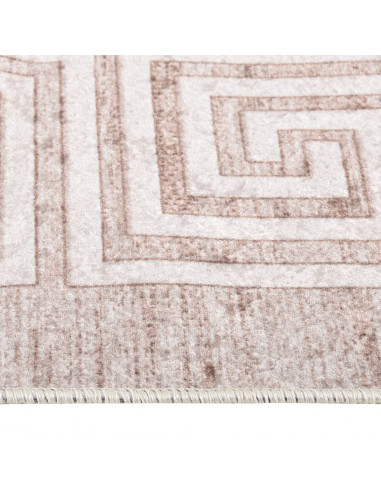 Tappeto Lavabile 80x300 cm Beige Antiscivolo