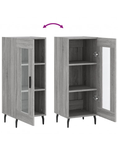 Credenza Grigio Sonoma 34,5x34x90 cm in Legno Multistrato