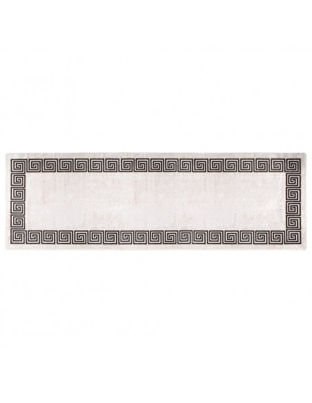 Tappeto Lavabile 80x300 cm Beige Chiaro Antiscivolo
