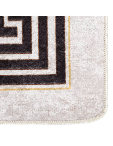 Tappeto Lavabile 80x300 cm Beige Chiaro Antiscivolo