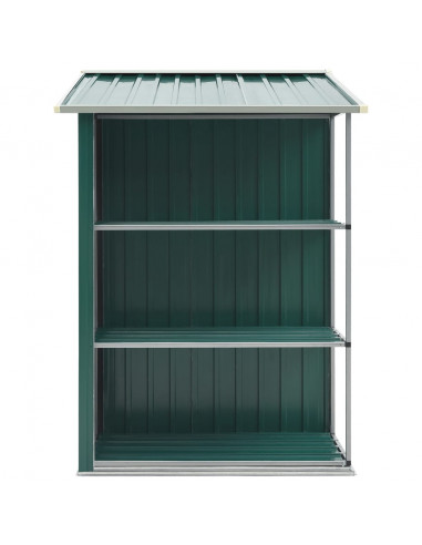 Capanno da Giardino con Scaffali Verde 205x130x183 cm in Ferro