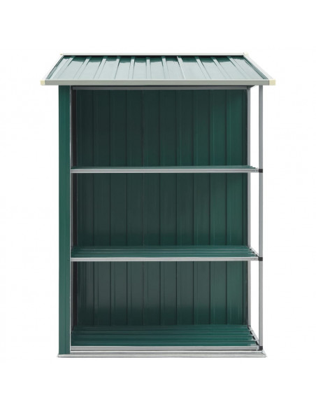 Capanno da Giardino con Scaffali Verde 205x130x183 cm in Ferro