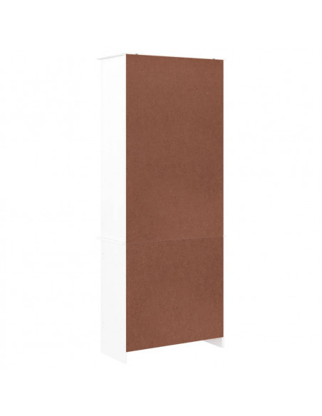 Vetrina ALTA Bianca 77x35x186,5 cm in Legno Massello di Pino
