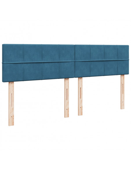 Giroletto a Molle con Materasso Blu 200x200 cm in Velluto