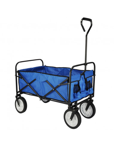 HI Carrello Pieghevole Blu 53,5x83x27 cm