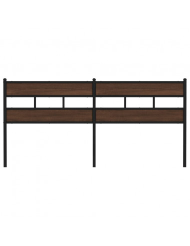 Testiera Rovere Marrone 200 cm in Acciaio e Truciolato