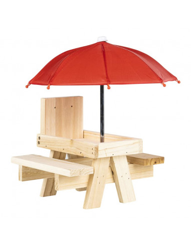 HI Mangiatoia Scoiattoli con Ombrello Beige
