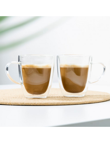 HI Set Bicchieri per Cappuccino 2 pz 270 ml Trasparente