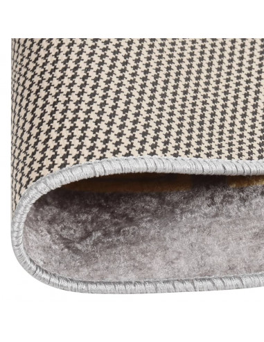 Tappeto Lavabile φ120 cm Grigio Antiscivolo