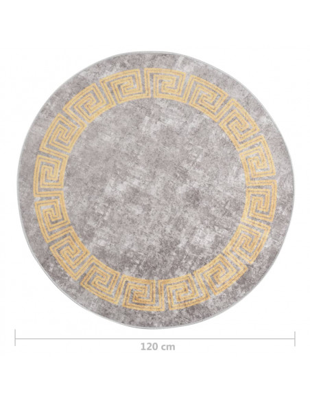 Tappeto Lavabile φ120 cm Grigio Antiscivolo