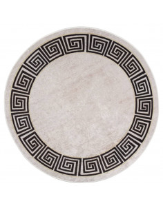 Tappeto Lavabile φ120 cm Beige Chiaro Antiscivolo