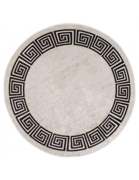 Tappeto Lavabile φ120 cm Beige Chiaro Antiscivolo