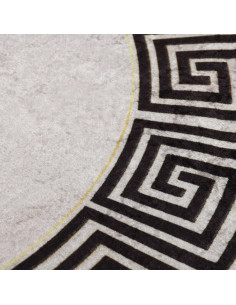 Tappeto Lavabile φ120 cm Beige Chiaro Antiscivolo 2