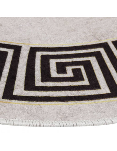 Tappeto Lavabile φ120 cm Beige Chiaro Antiscivolo